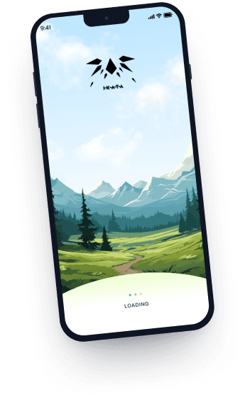 IKATA loading screen with mountain landscape