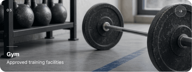 Gym — approved training facilities